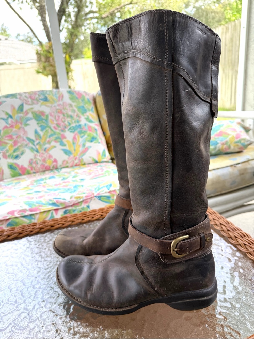 Merrell Captiva Buckle Up Waterproof Leather Boots Espresso Brown 9